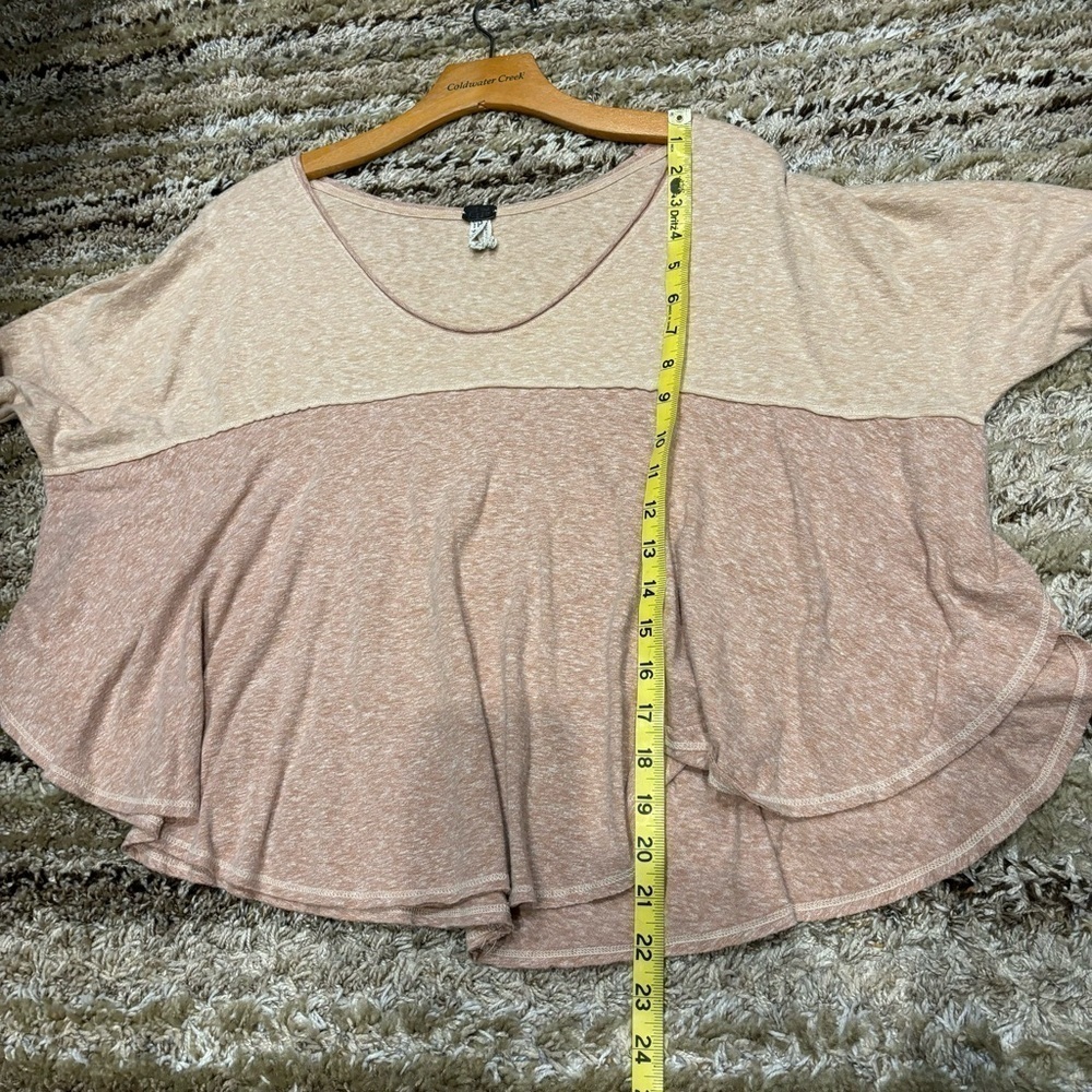 Free People XS Cloud Nine Slouchy Oversized Long Sleeve Top Sunset Haze Pink - Picture 11 of 11